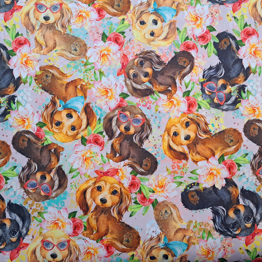 Floral Sausage Dog
